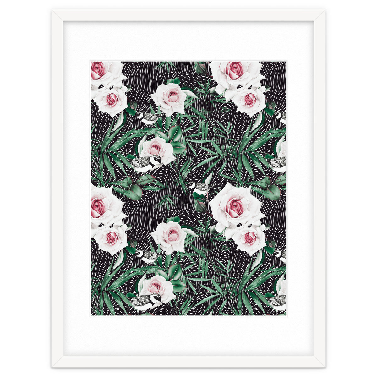 Dark flowery abstract of birds