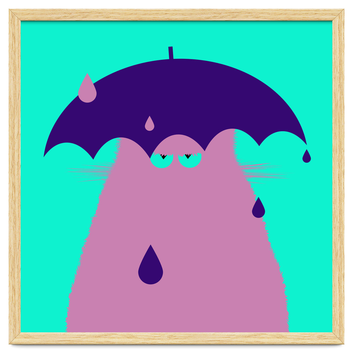 Lilac Cat With Umbrella