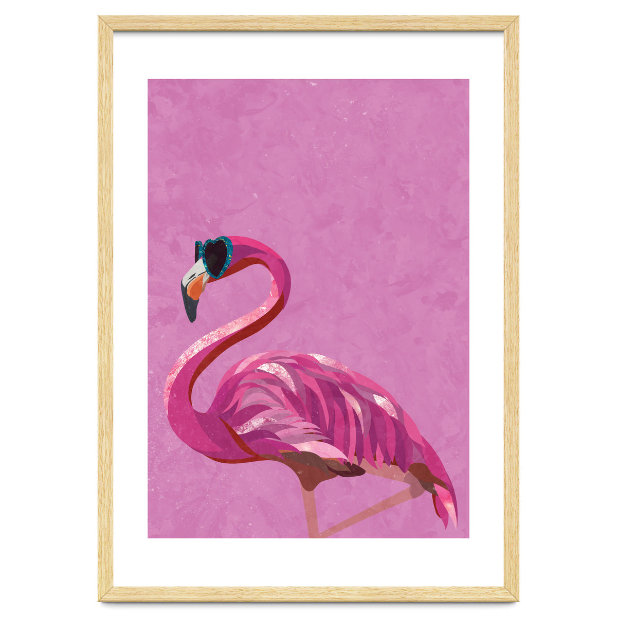 Pink Flamingo Wearing Glasses