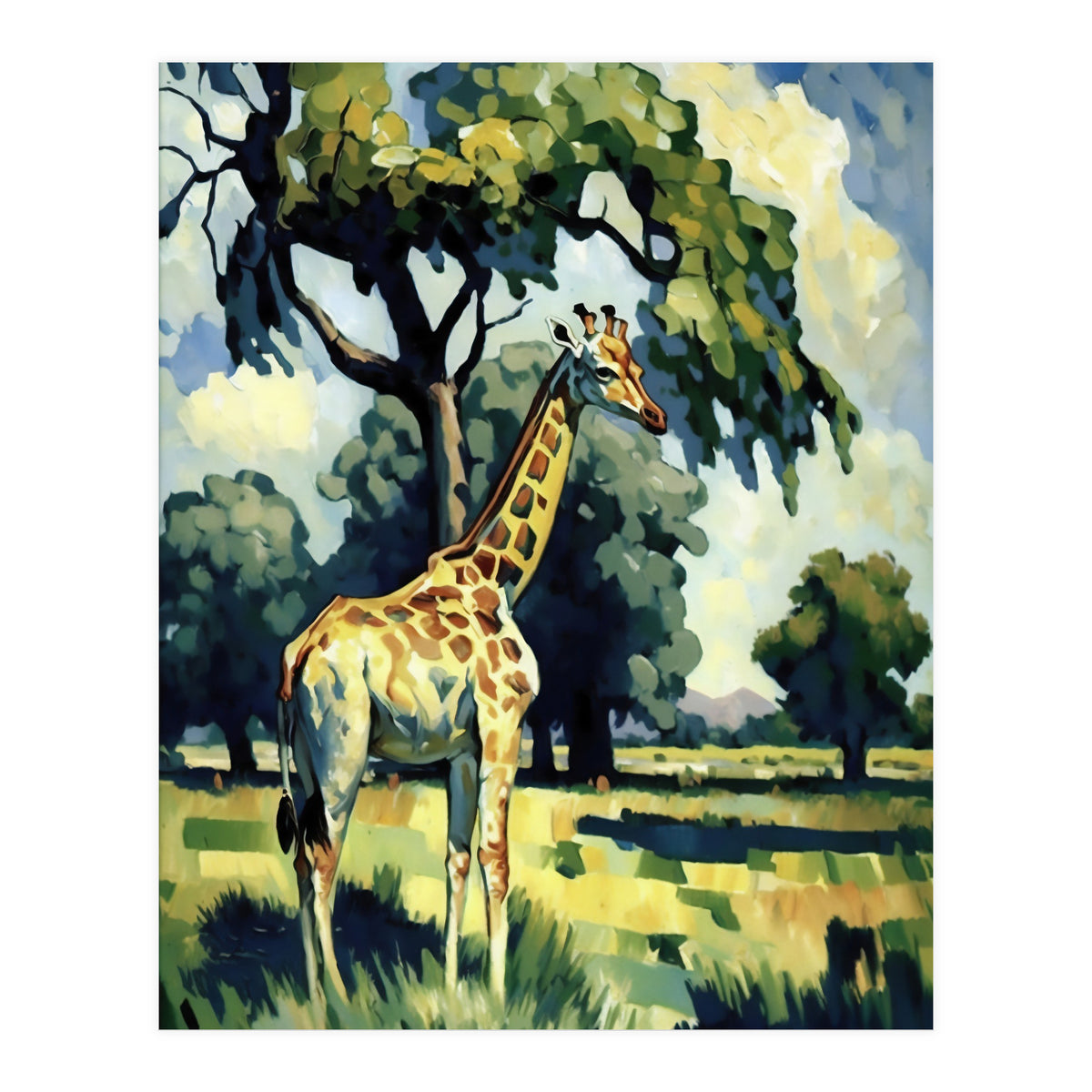Giraffe Impressionist Painting (Print Only)