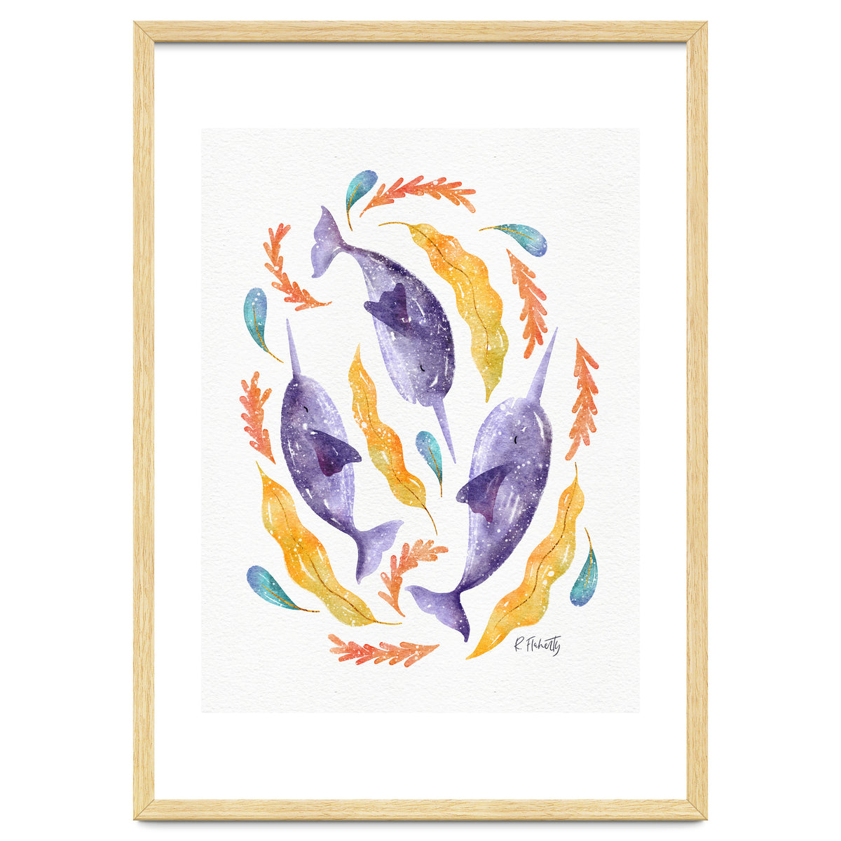 Swirling Narwhals | Purple