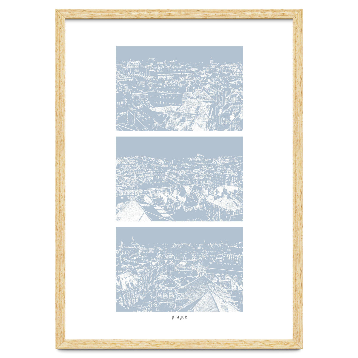 Prague print in blue
