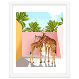 Giraffe Villa | Contemporary Modern Architecture Digital Graphic Art | Wildlife Animals Palm Exotic thumbnail