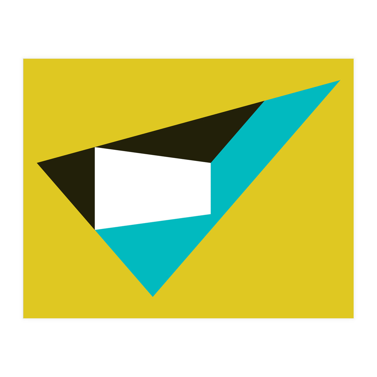 Geometric Shapes No. 39 - mustard & turquoise (Print Only)