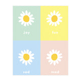 emotions - colorful - pop flower - joy - mad- sad - fun (Print Only) thumbnail