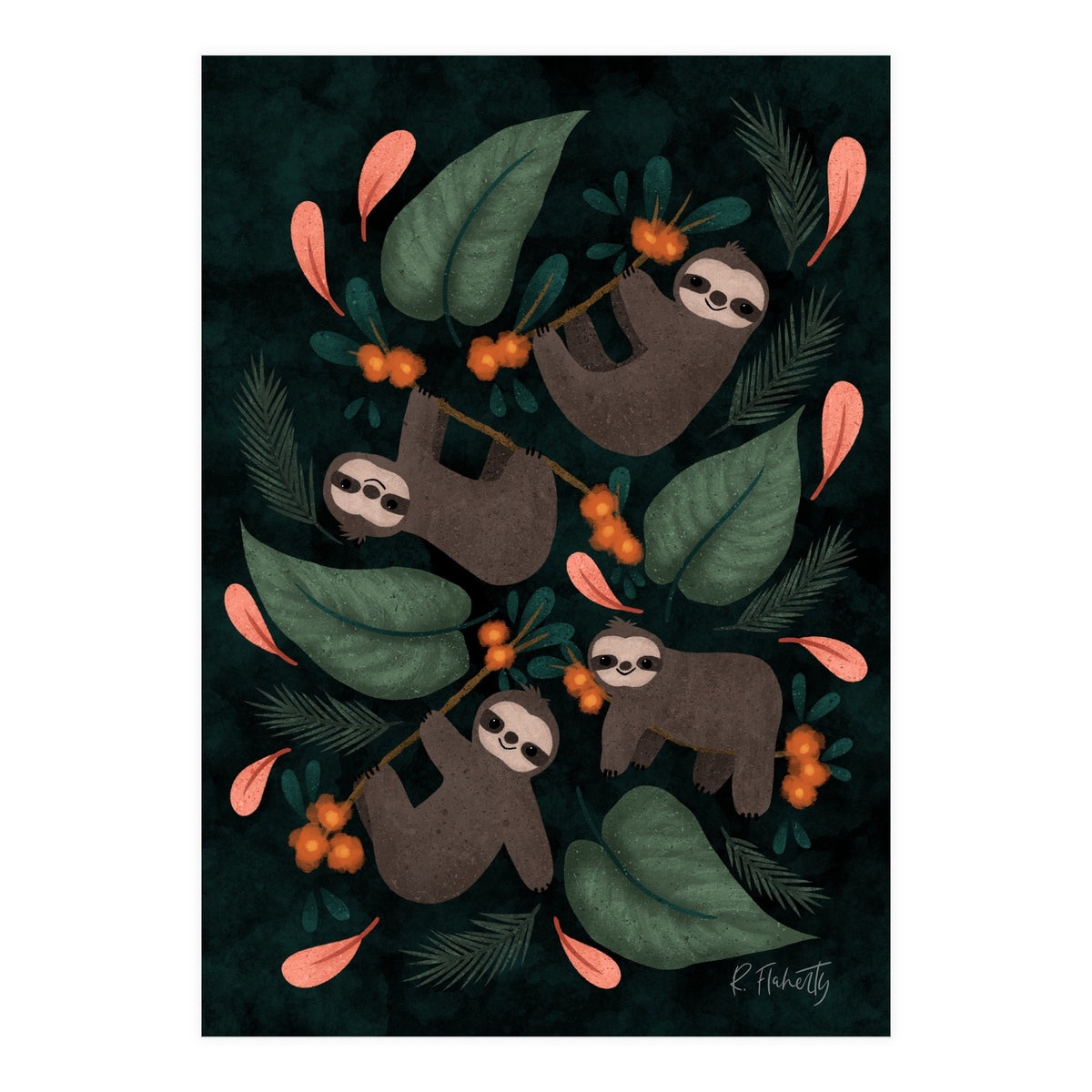 Floral Sloths (Print Only)