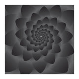 3 D Modern Black Floral (Print Only) thumbnail