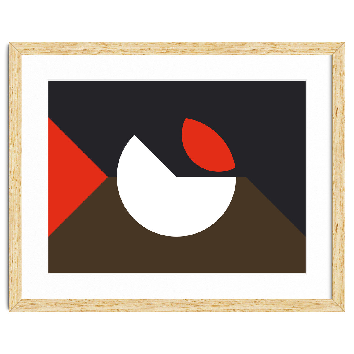 Geometric Shapes No. 10 - brown, dark blue & red