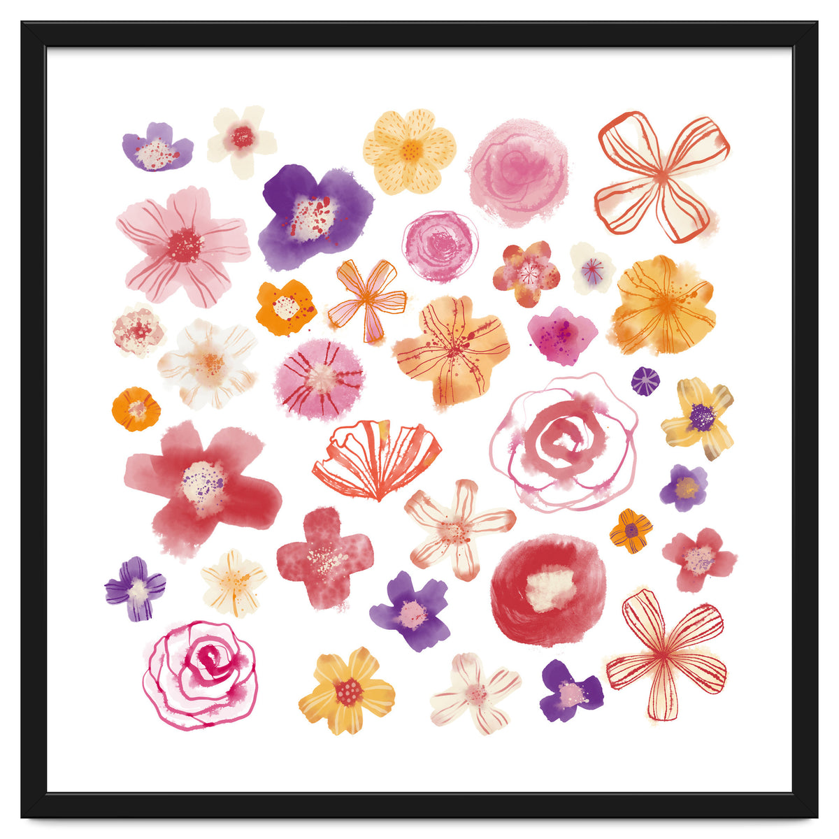 Fresh Watercolor Wildflowers