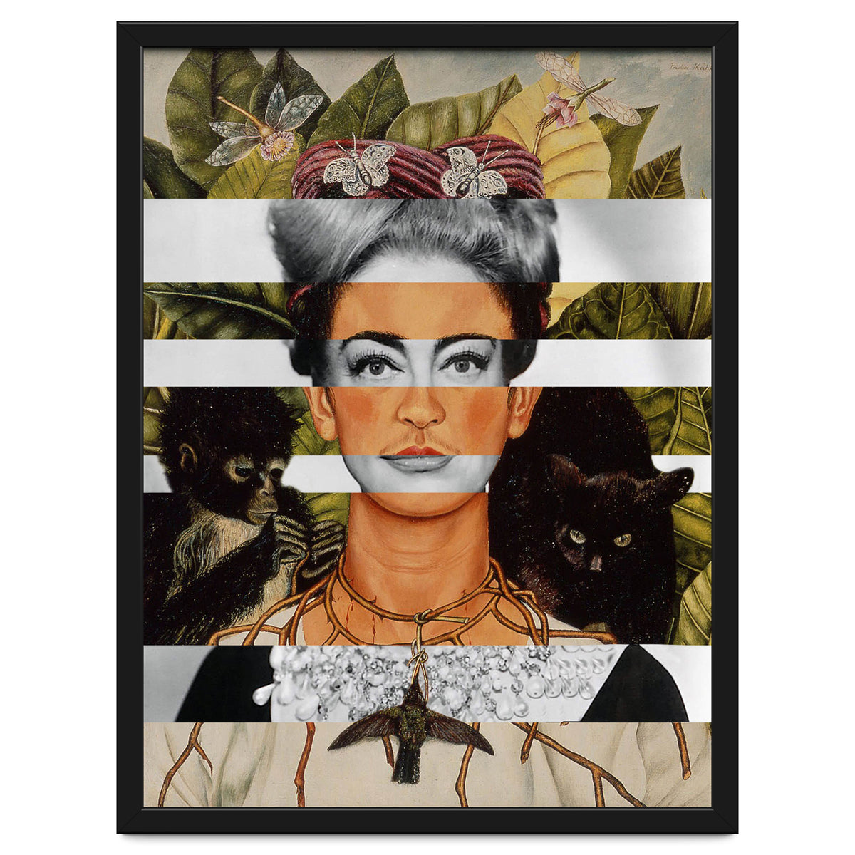 Frida Kahlo "Self Portrait with Thorn Necklace and Hummingbird" & Joan Crawford