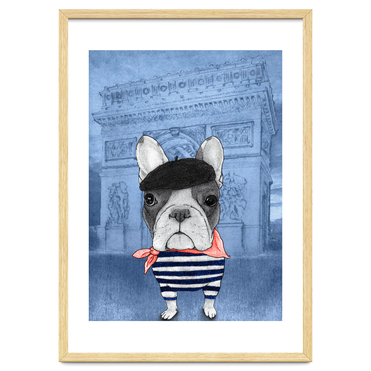 French Bulldog With Arc De Triomphe