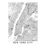 New York City White Map (Print Only) thumbnail