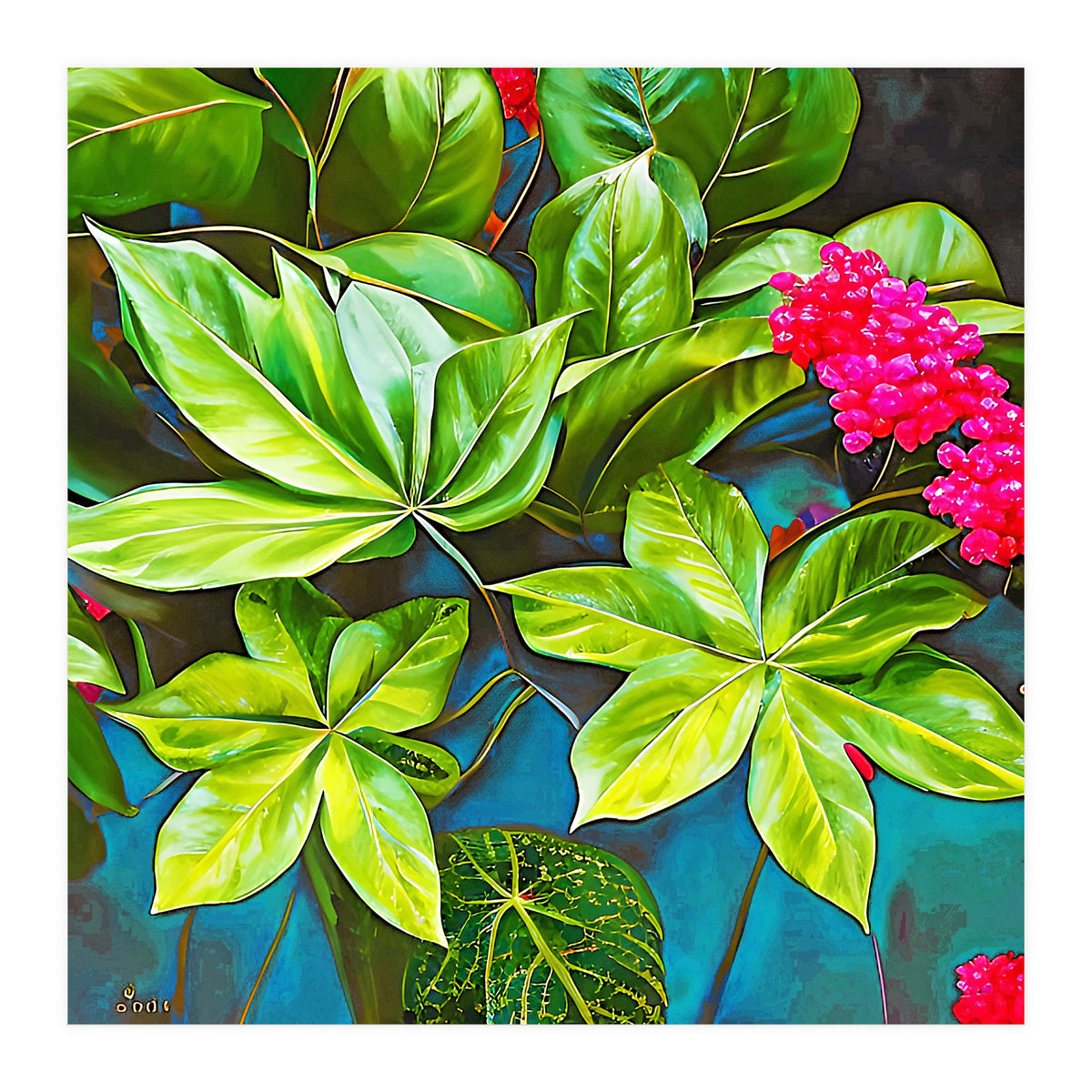 Bloom Like Never Before, Botanical Nature Jungle Plants, Bohemian Floral Blossom Forest Painting (Print Only)