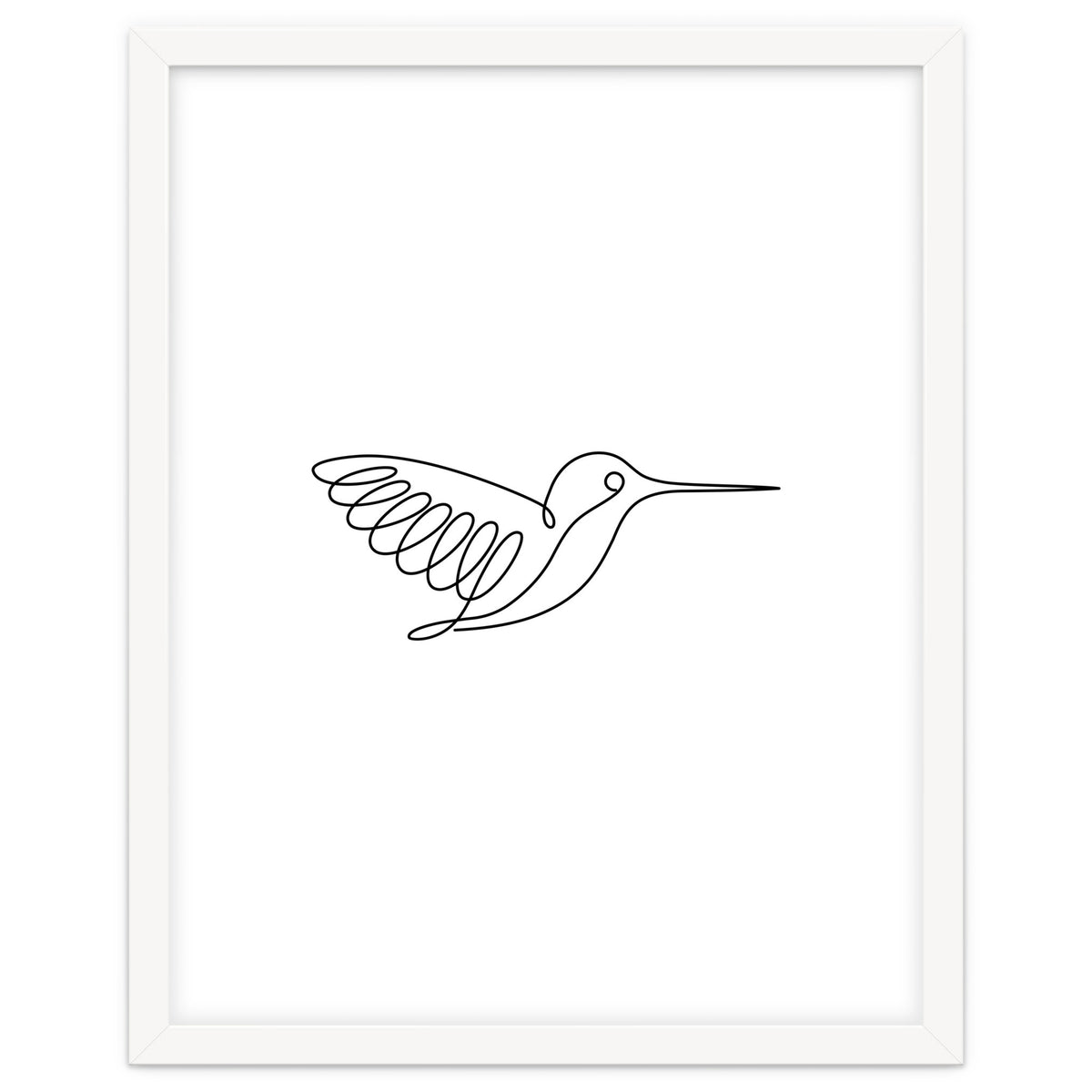 One Line Art Hummingbird