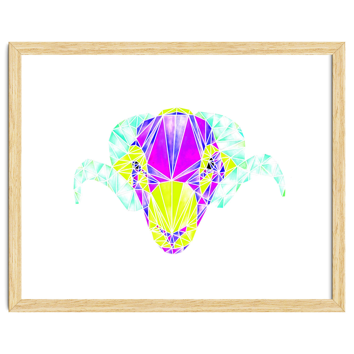 Colourful Geometric Swaledale Sheep Tup with White Lines