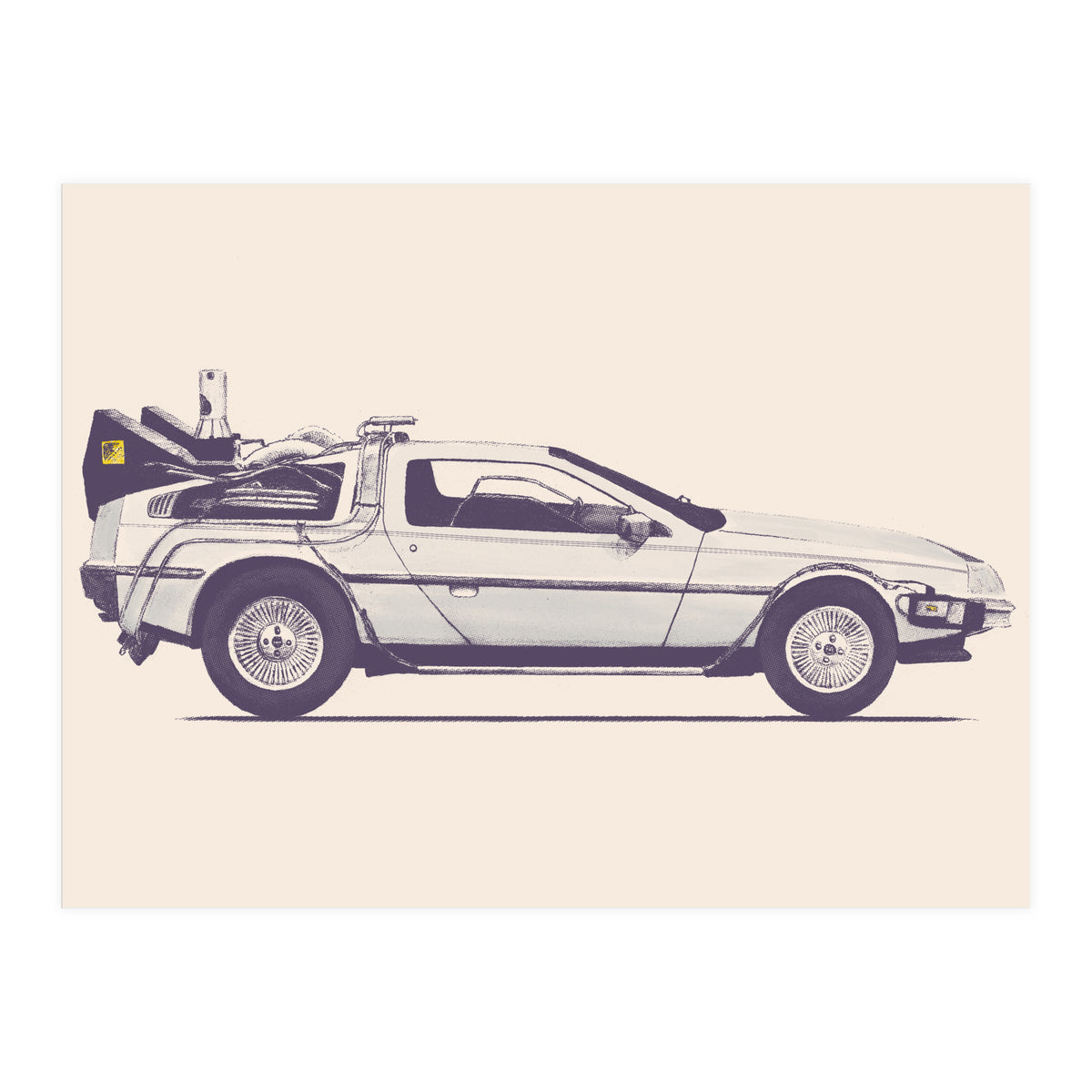 Delorean Back To The Future (Print Only)