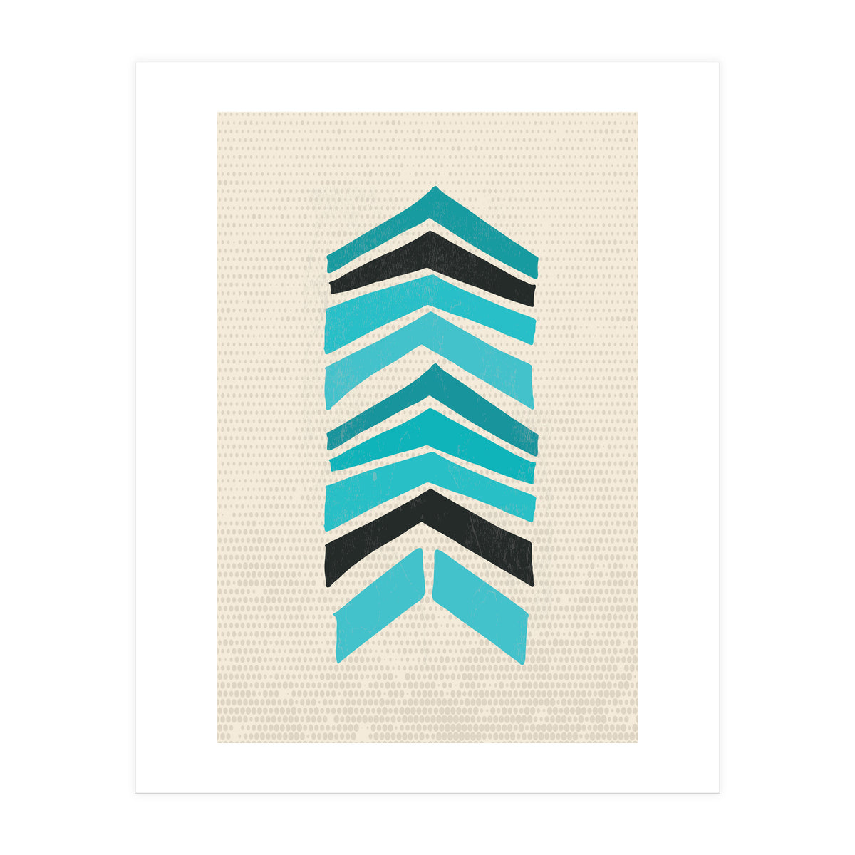 Retro Chevron Print Blue Variation (Print Only)
