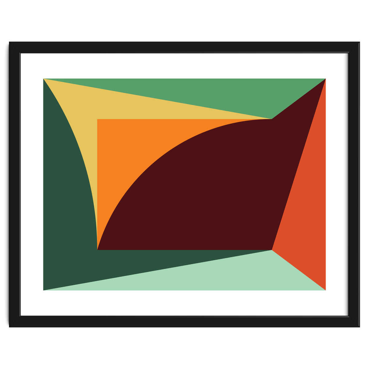 Geometric Shapes No. 18 - orange, green & purple