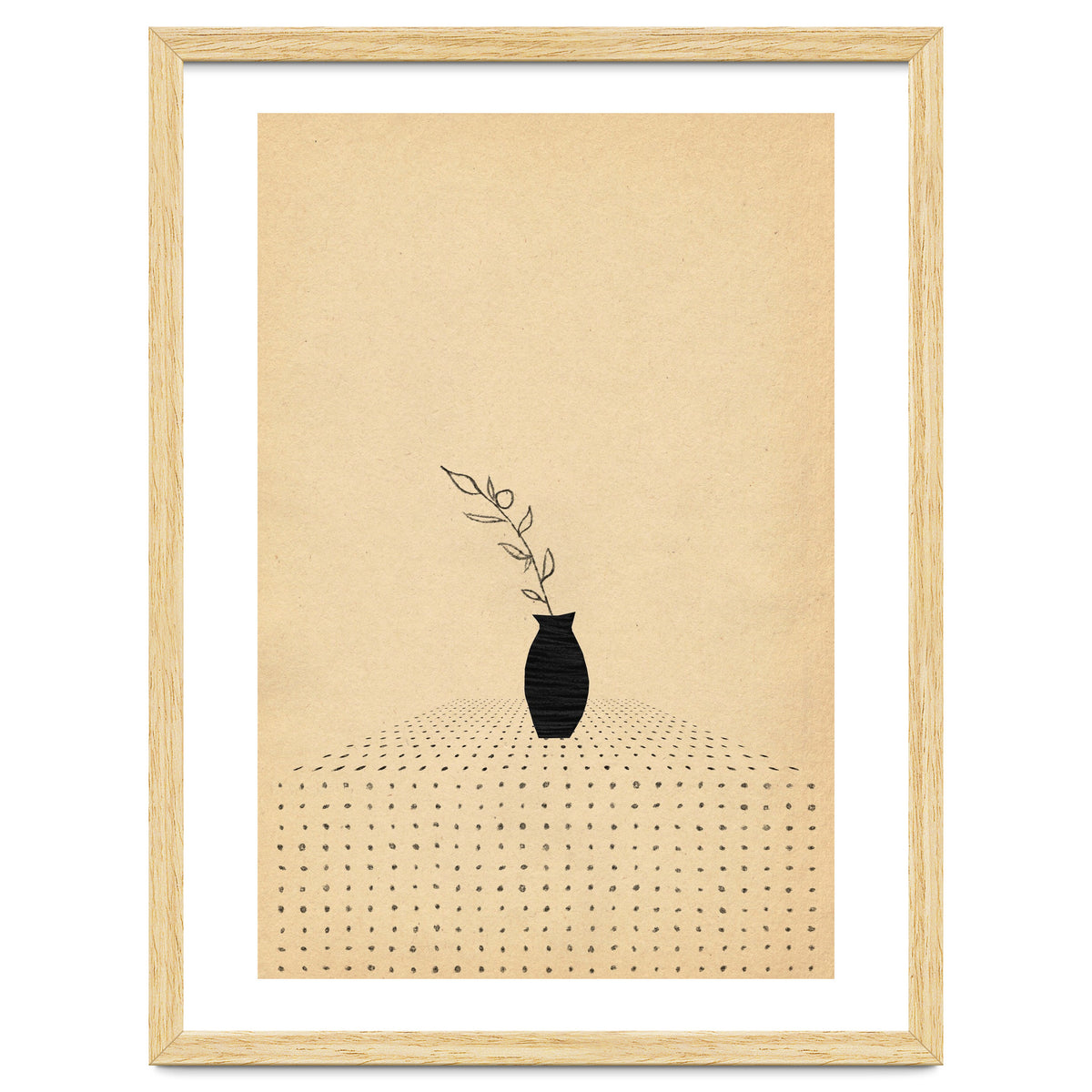 Abstract still life, vase and plant