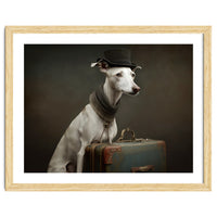 Whippet with His Suitcase