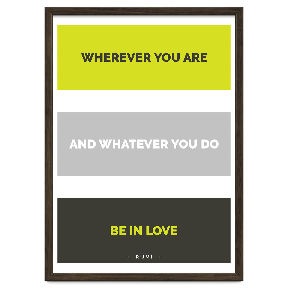 Be In Love - Rumi Quote Typography