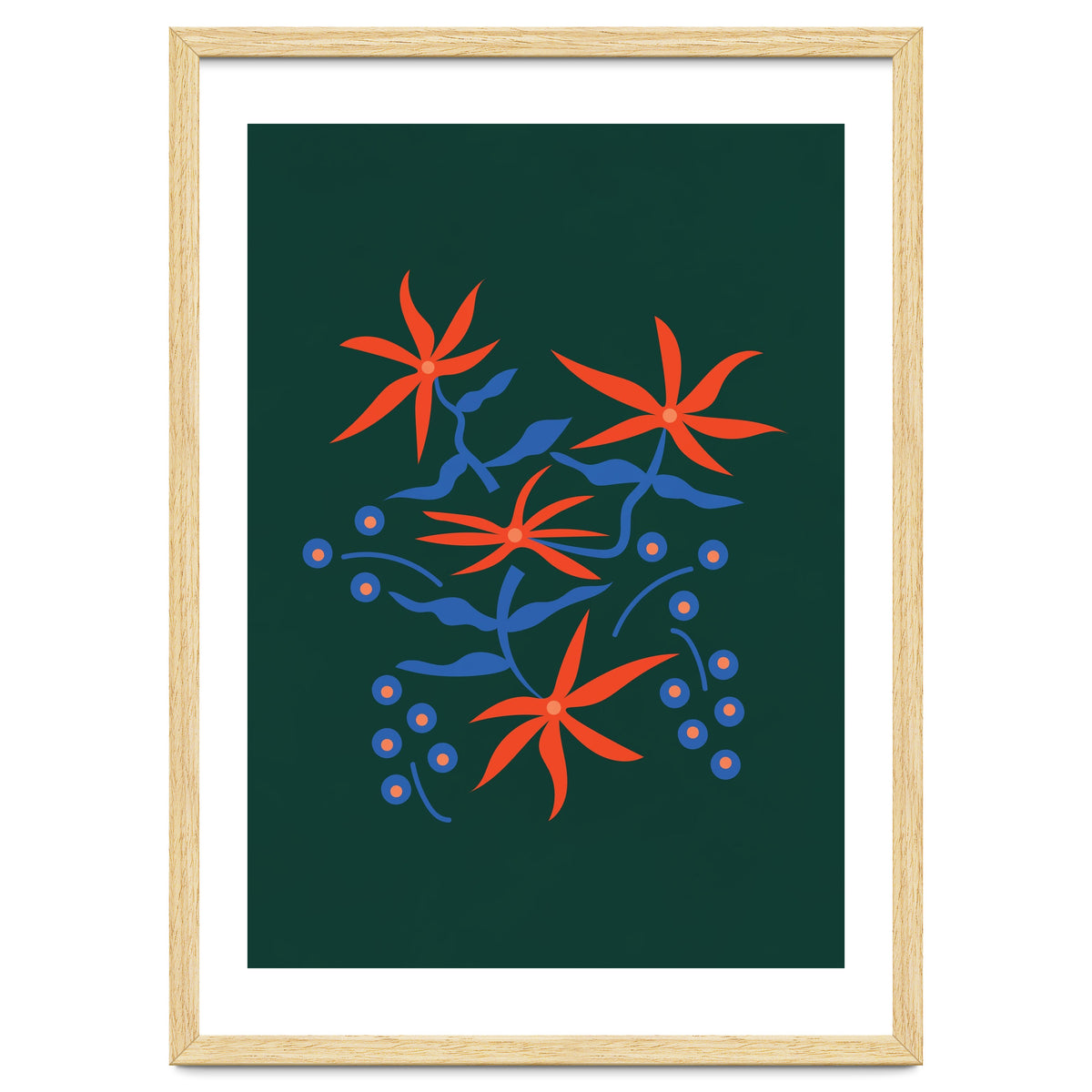 Abstract Retro Botanical Art