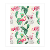 Flamingos, geometric and flowers (Print Only) thumbnail