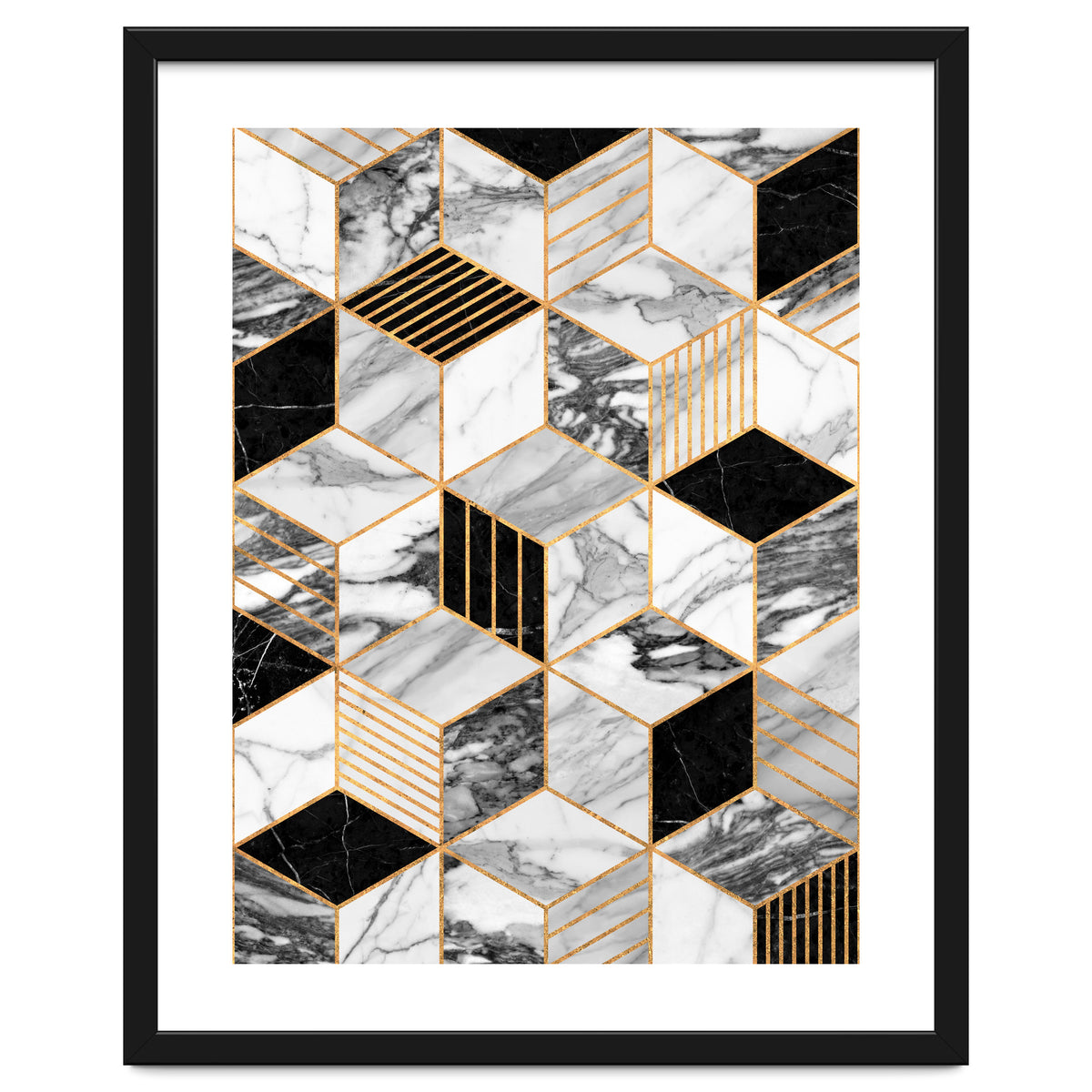 Marble Cubes 2 - Black and White