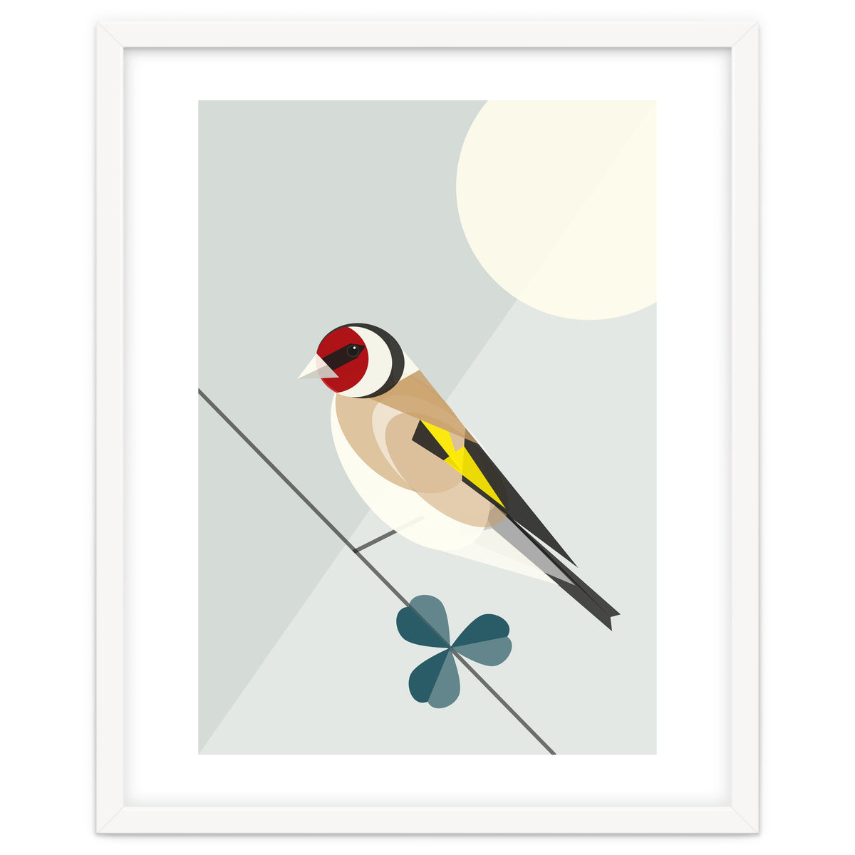 Mid Century Geometric Goldfinch