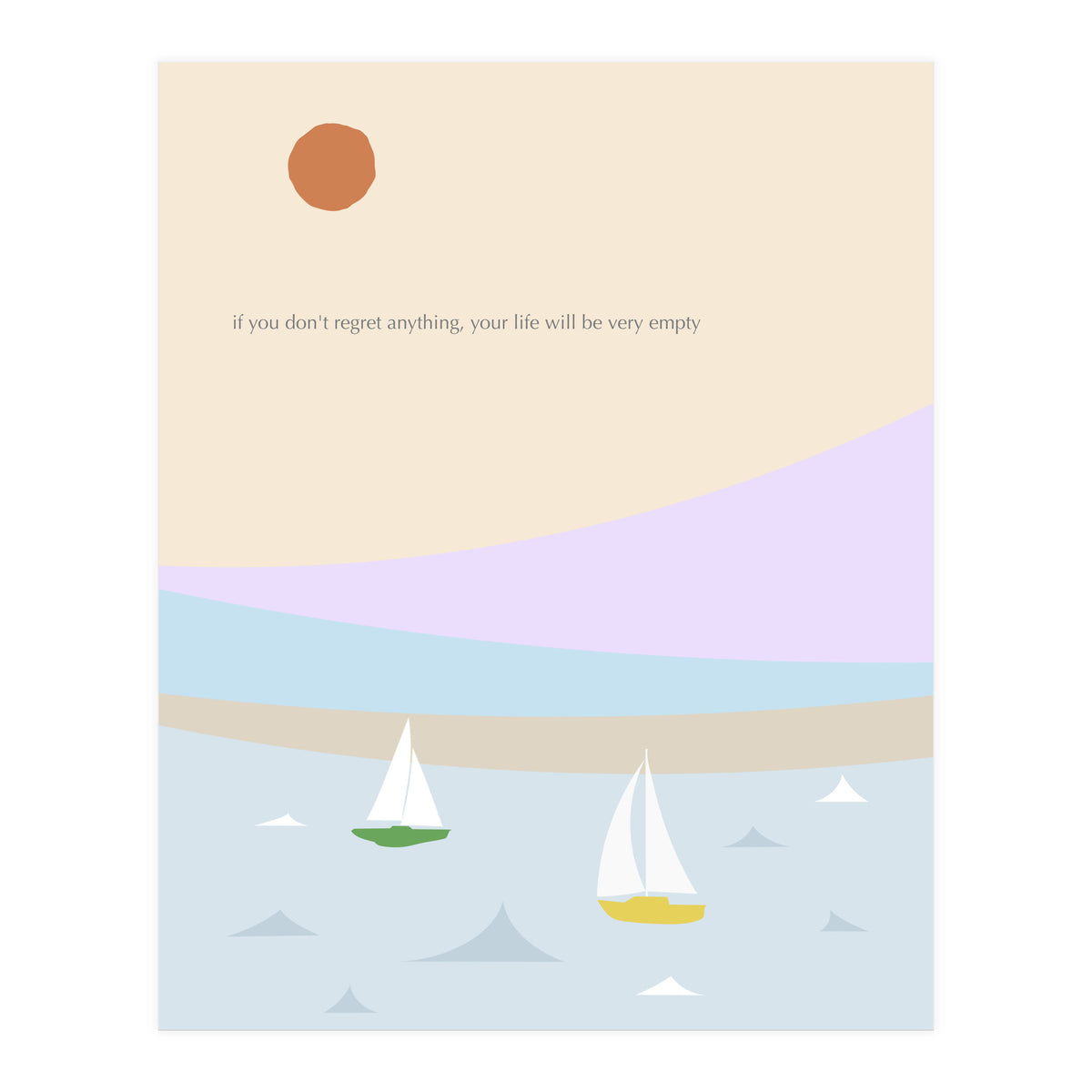 sailboat in the sunset ocean (Print Only)