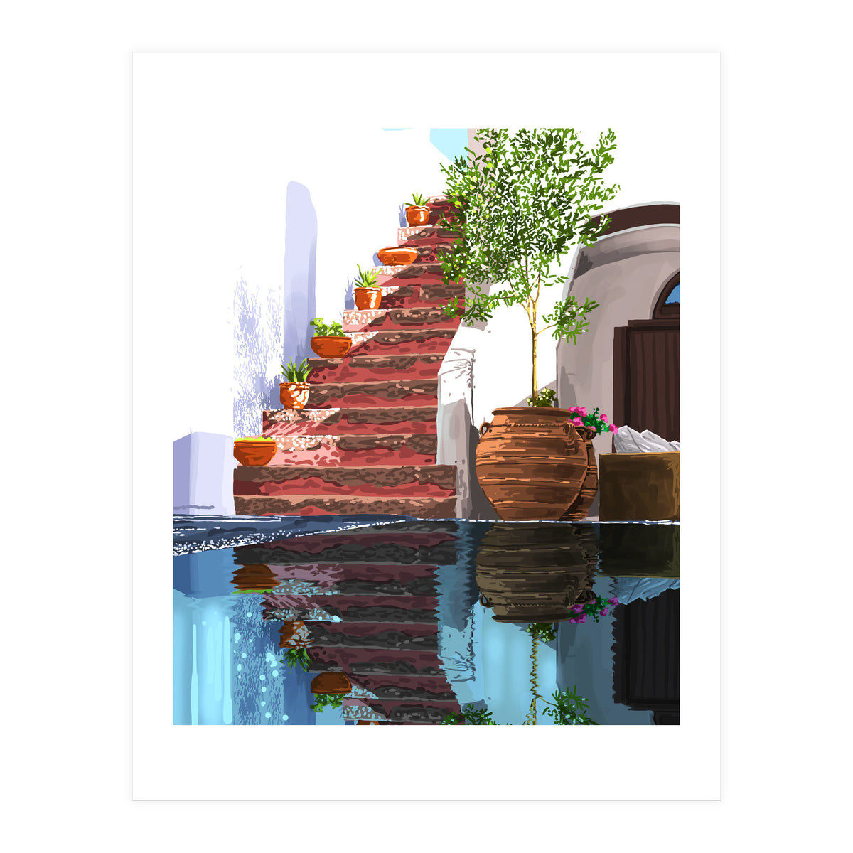 Serenity Weekend | Mindful Travel Greece Architecture | Rustic Earthy Swim Pool | Peace & Positivity (Print Only)