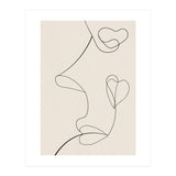 Continuous Line Art Face Drawing Floral Shapes (Print Only) thumbnail