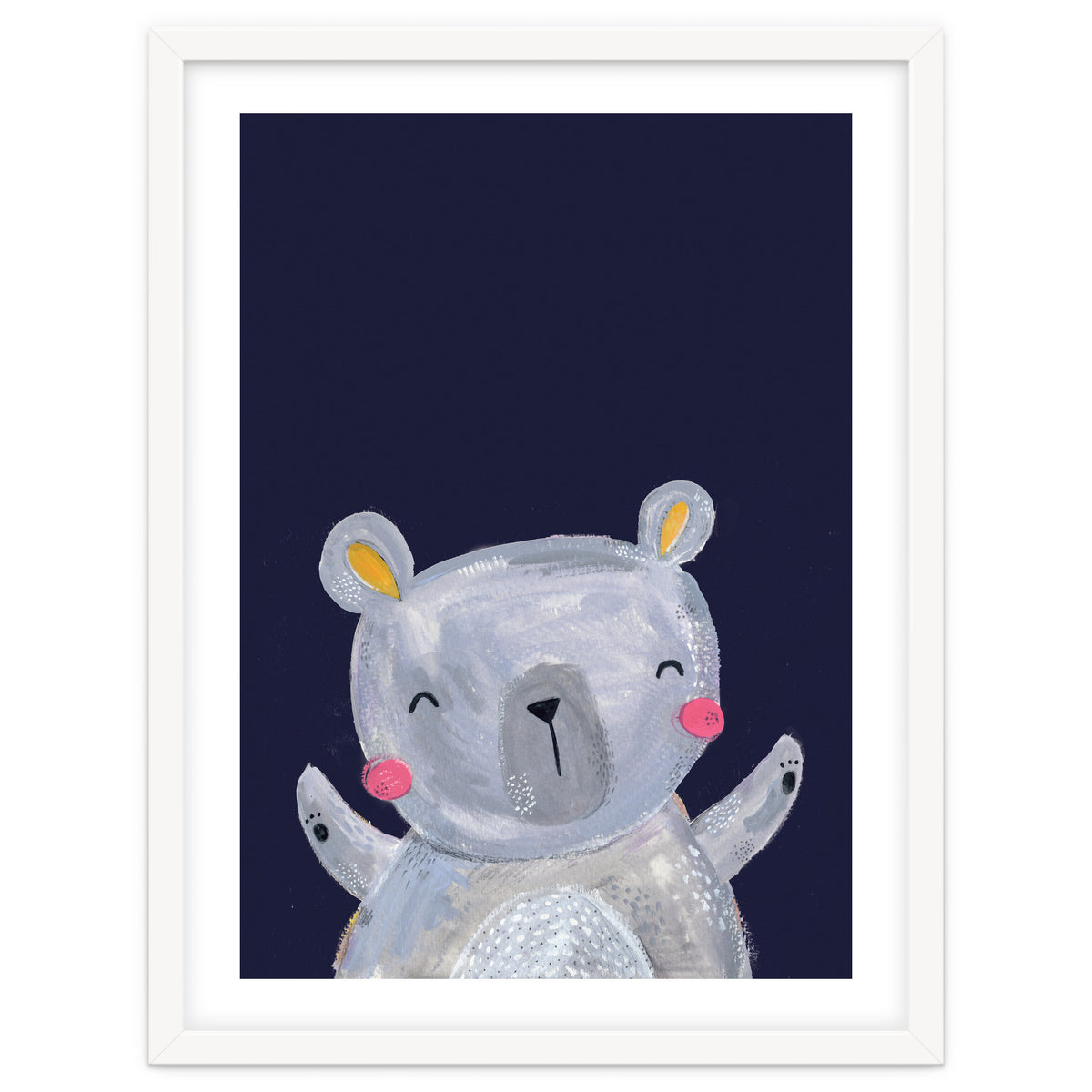 Woodland Bear On Navy