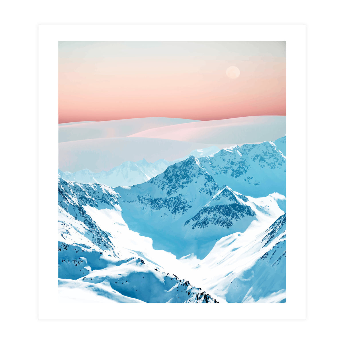 Snow & Blush Horizon (Print Only)