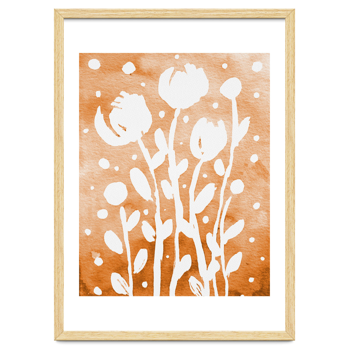 Abstract Flowers Orange