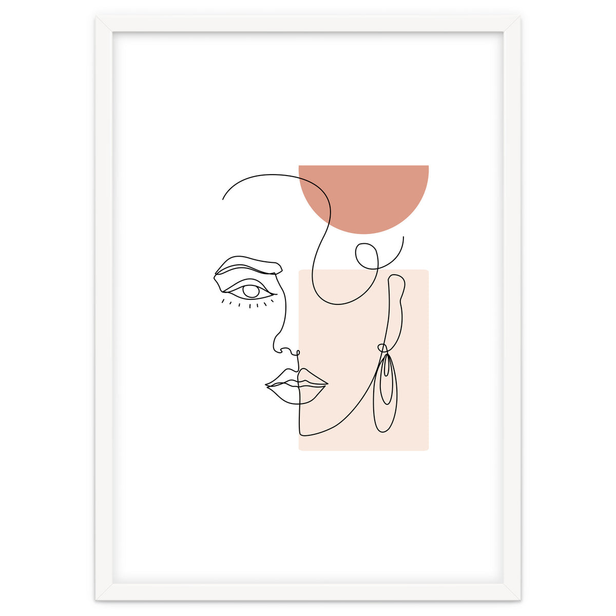 minimal woman face line art
