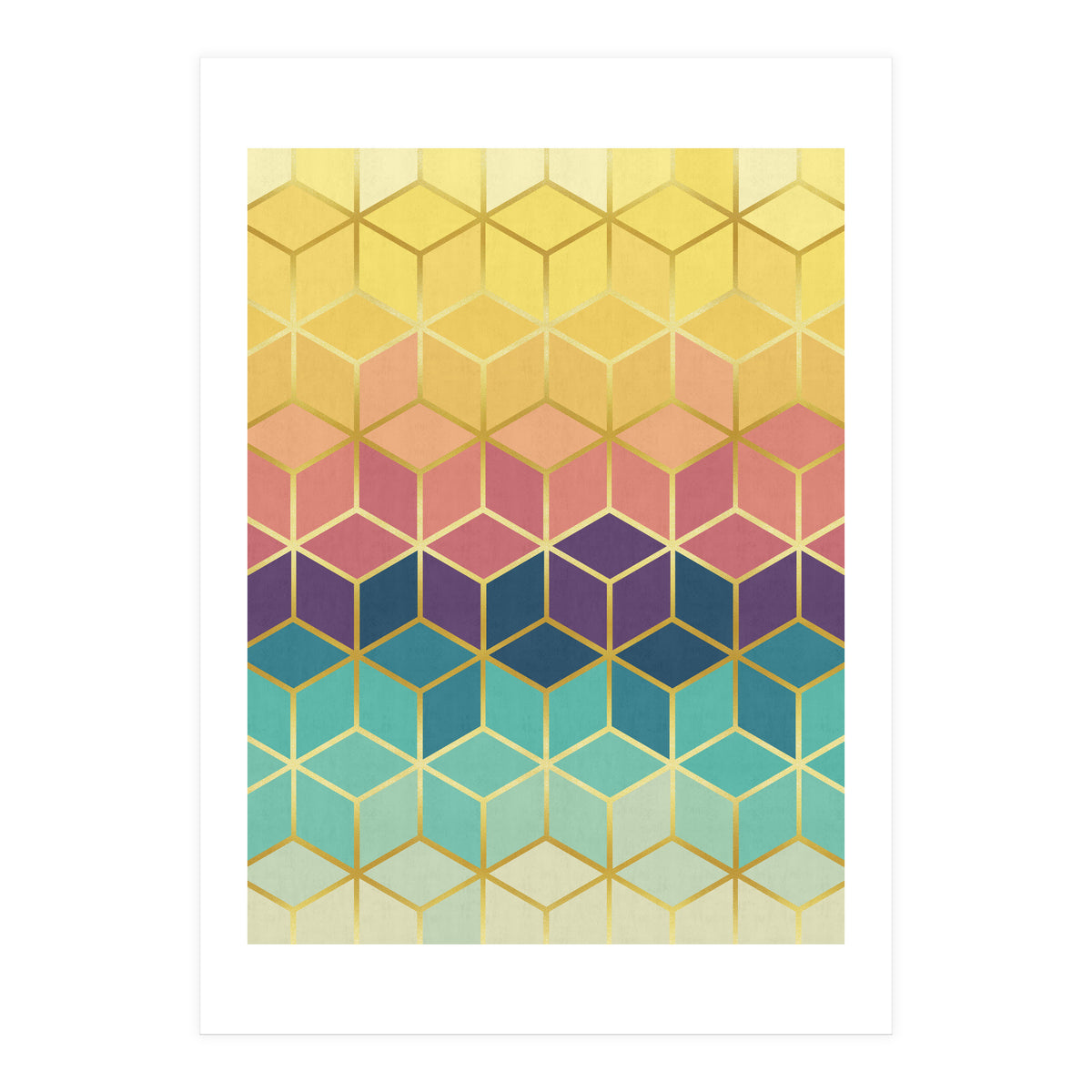 Colorful and golden pattern I (Print Only)