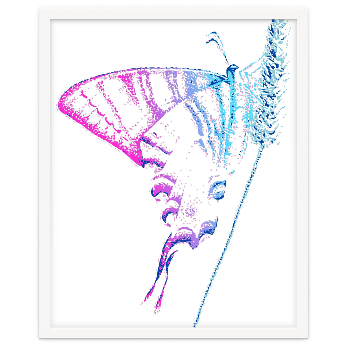 Swallowtail On Grass in Pinquoise