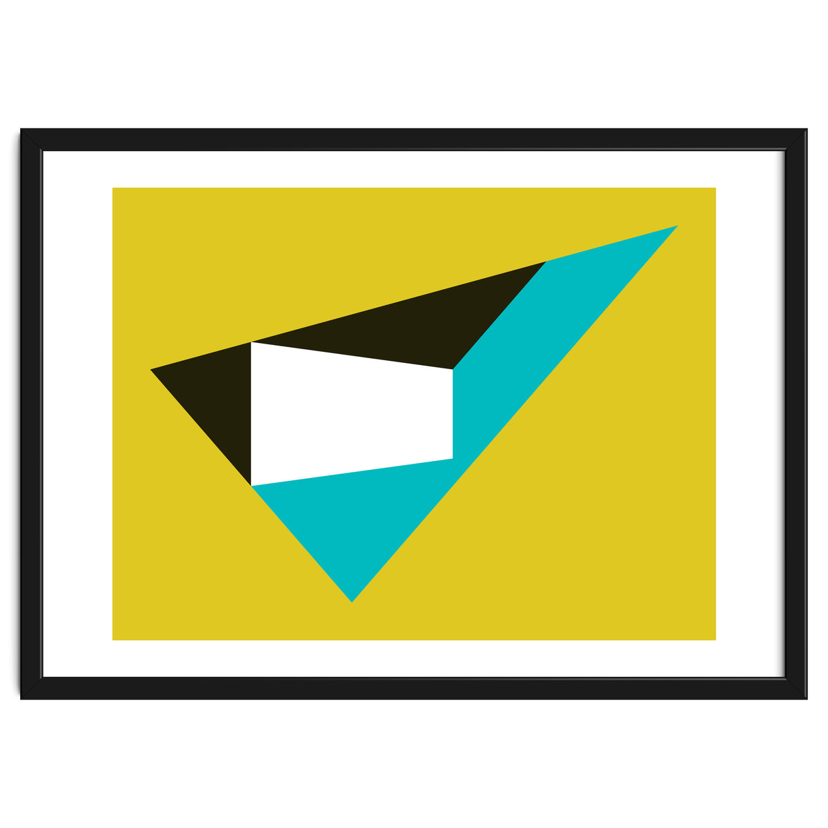 Geometric Shapes No. 39 - mustard & turquoise