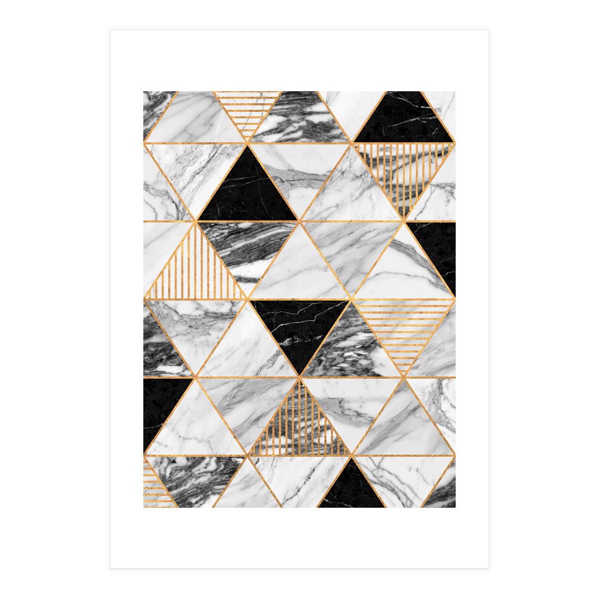 Marble Triangles 2 - Black and White (Print Only)