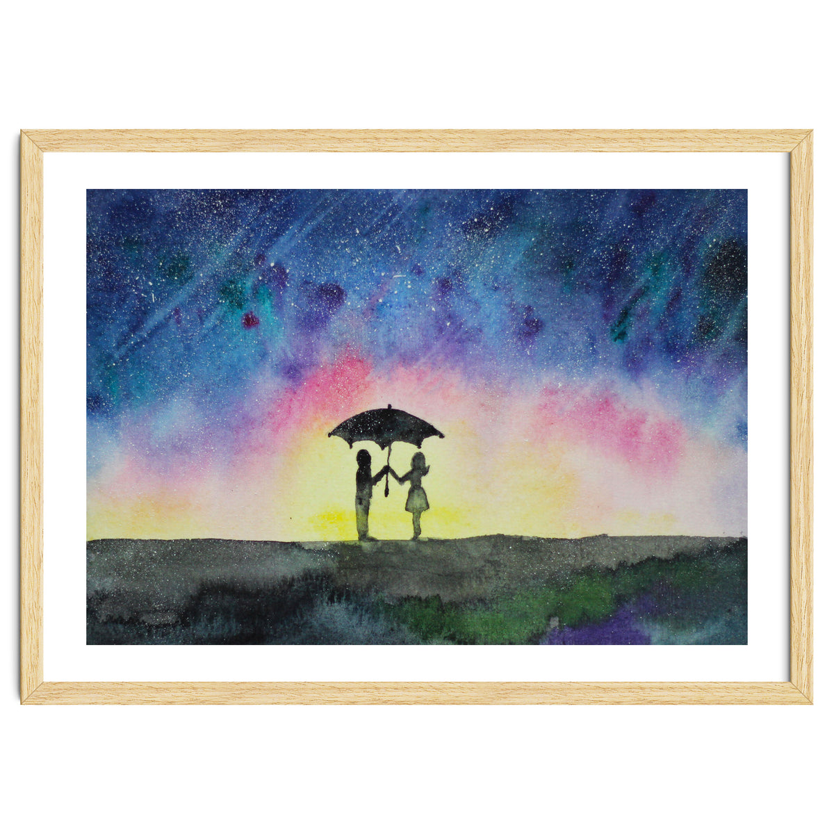 Under the star rain || watercolor