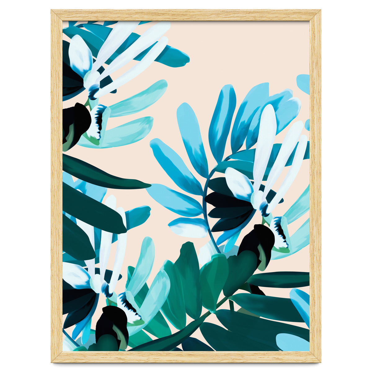 Large bluish botanical leaves