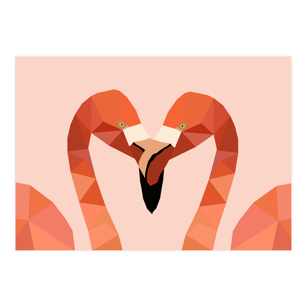 Flamingo Bird Low Poly Art  (Print Only)