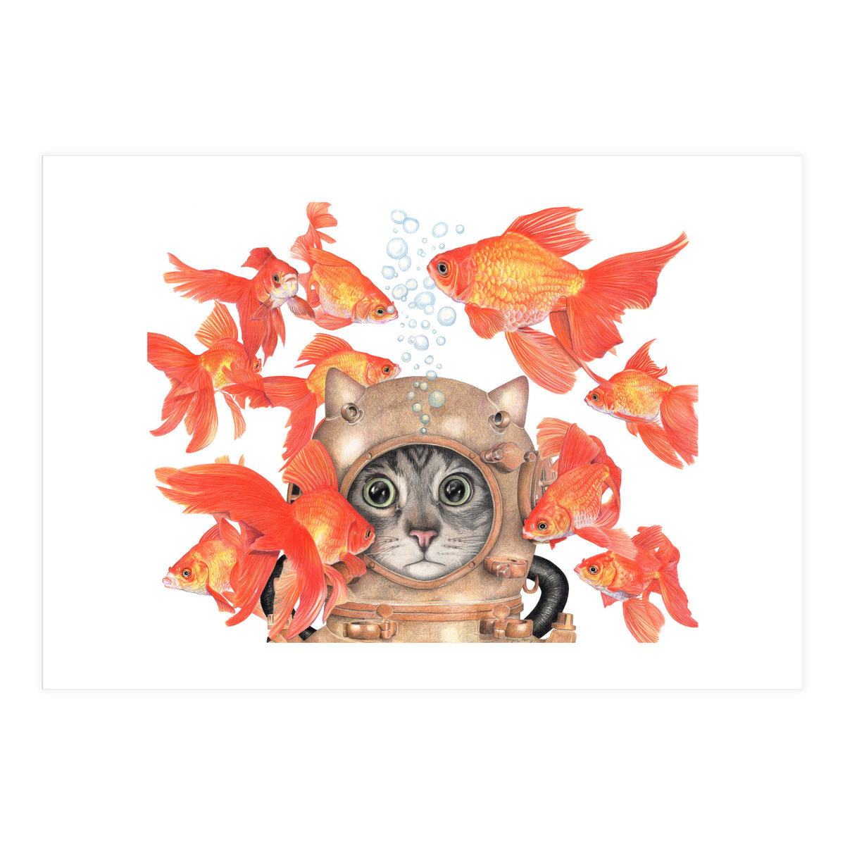 Scuba Cat  (Print Only)