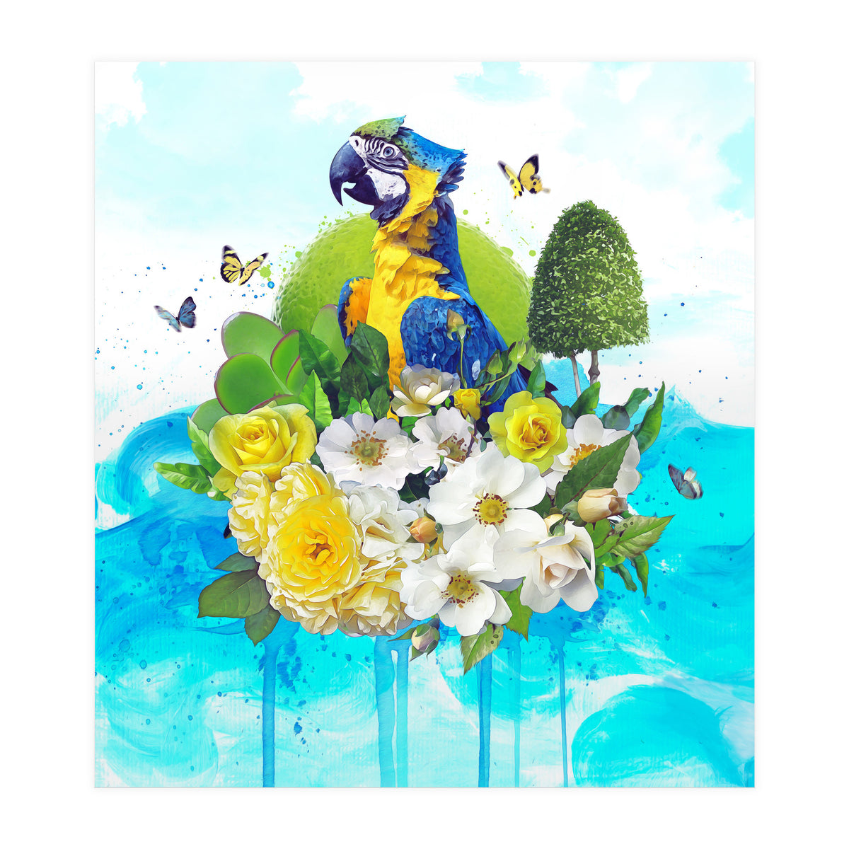 Floral Parrot  (Print Only)