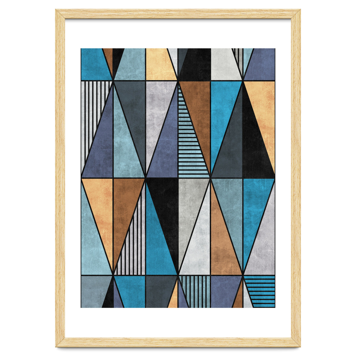 Colorful Concrete Triangles - Blue, Grey, Brown