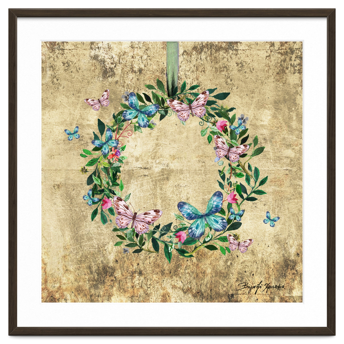 Wreath #Flowers & Butterflies#Royal collection