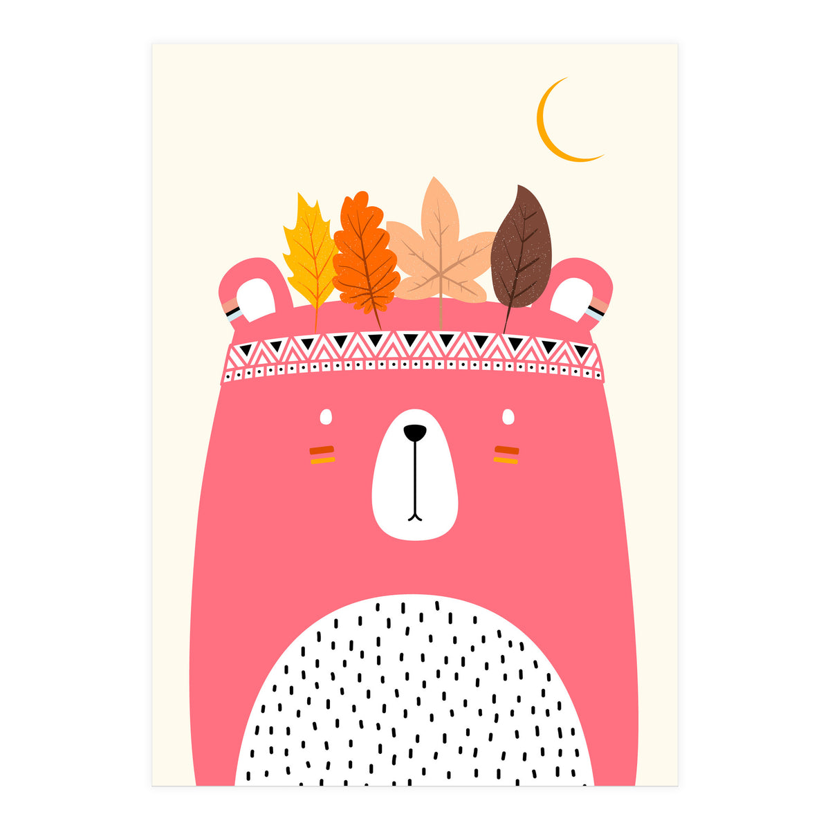 Cute Little Bear Pink (Print Only)
