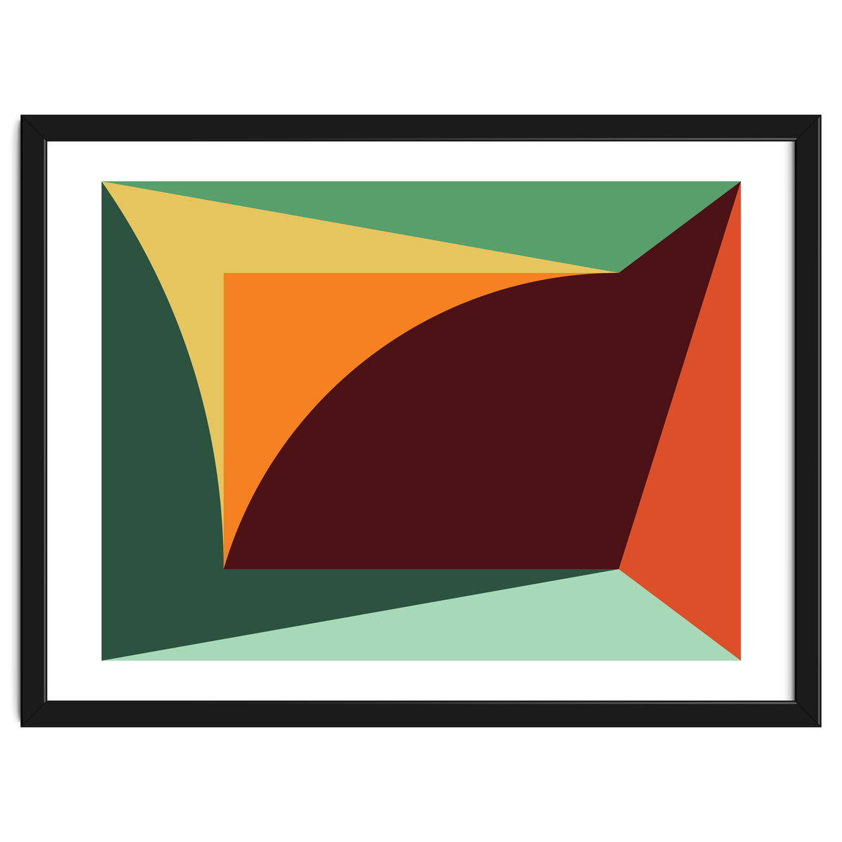 Geometric Shapes No. 18 - orange, green & purple