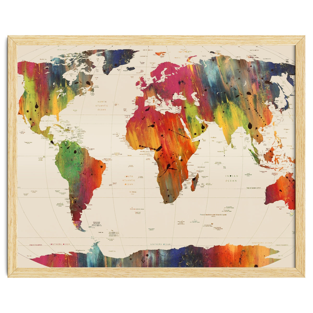 ALLOVER THE WORLD-Painted map